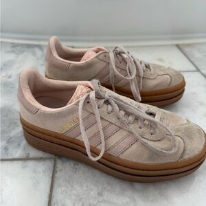 adidas Gazelle Platform Sneakers in Blush Pink with Gum Sole